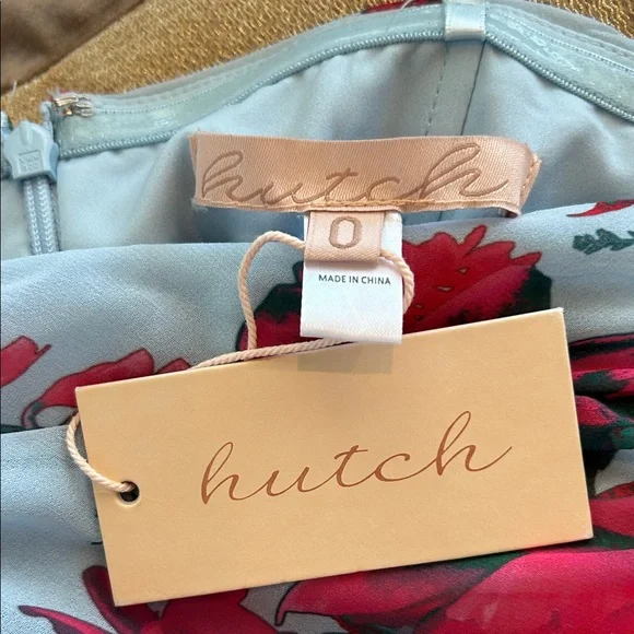 NWT Hutch Strapless Ruched Dress in Pink and Blue Floral with Gorgeous Overskirt - Picture 7 of 9